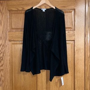 NWT Bar III Black Ribbed Cardigan Size L